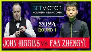 John Higgins vs Fan Zhengyi round 1| Northern Ireland Open 2024 | #snooker2024 | #johnhiggins