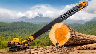 Extreme Dangerous Fastest Big Chainsaw Cutting Tree Machines | Monster Stump Removal Excavator #35