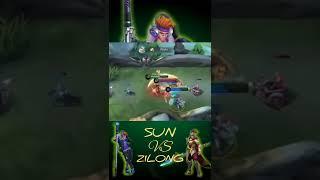 1v1,Sun vs Zilong,what happened suddenly when zilong launched this ambush?#short #mlbb