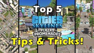 Top 5 Tips to Build BEAUTIFUL Plazas in Cities Skylines | Plazas & Promenades DLC