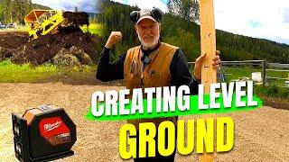 DIY Creating Level Ground - An Old Guy, Running Old Equipment Creates A New Build Site