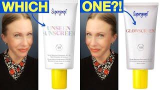 Supergoop Sunscreen // Unseen Sunscreen vs. Glowscreen Sunscreen // Skincare Routine // Anti-Aging