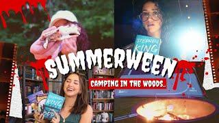 SUMMERWEEN READING VLOG! Camping Alone in the Woods, S'mores, Scary Books, and Baking Fails