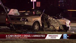 Four-car crash in Waukesha leaves teen dead, driver arrested