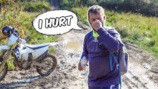 Husqvarna Rider Goes Down.. | FE350 vs CRF450L