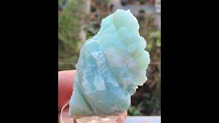 Blue Smithsonite mineral specimen from the Lavrion mines in Greece.