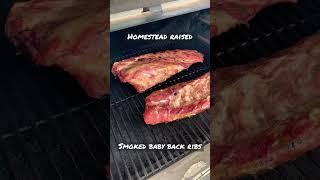 Homestead Raised, Butchered & Smoked Baby Back Ribs #twodrshomestead #prepperpantry #shorts