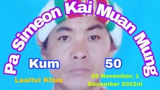 Pa Simeon Kai Muan Mung Tawh Hun NuNung Bawl Na. 29 November , 1 December 2022ni. Laaitui Khua.