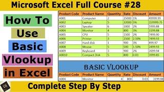 Basic Vlookup in Hindi | Power of Vlookup Function | Deepak Jhanswa | #vlookup #vlookupformula