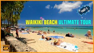 WAIKIKI BEACH: The Ultimate 4K Beach Sketch Tour PART 2 ️ Royal Hawaiian Hotel to Waikiki Wall 