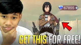 HOW TO GET THIS SKIN FOR FREE! SKIN GIVEAWAY  | MIKASA ATTACK ON TITAN SKIN REVIEW!