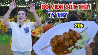 Ty Thy ra món mới Bò viên sốt thái chỉ 20k - Ty Thy Vlog Gỏi đu đủ