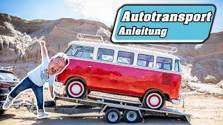 Autotrailer richtig beladen | Spanngurte Autotransport richtig anlegen | Autoanhänger beladen