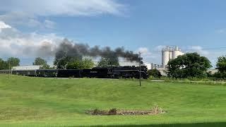 Nickel Plate Road 765 Steam Train In Fremont, IN w/ TWO Whistles! (August 2022)