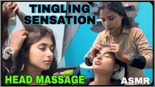 ASMR Gentle Hands Head Massage & Tingling Sensations On Scalp By Masseuse Rinki | No Talking #stress