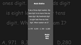 Math Riddle | Three Digit Number | #Shorts