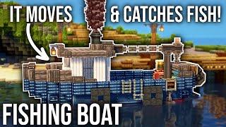 Making a Functional Fishing Boat / Storage Room for Minecraft Create!