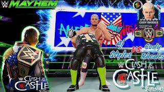 Clash at the Castle 2024 Cody Rhodes vs Aj Styles i quit match in WWE MAYHEM