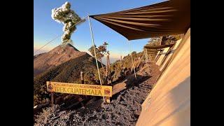 Acatenango Volcano Overnight Hike Base Camp - Trek Guatemala - Glamping Tents View of Fuego Volcano