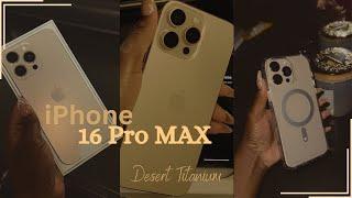 iPhone 16 Pro Max Unboxing (512 GB) | Aesthetic + Setup, & Accessories W/ Camera Test | Tiana Love