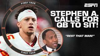 REST THAT MAN! ️ Stephen A. calls for Patrick Mahomes to sit in Week 16  | First Take