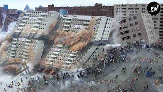 Building destroys in the blink of eye in Morocco Earthquake ! Caught on camera scary footage