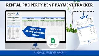 Tenant Rent Payment Tracker for Rental Properties - Spreadsheet - Google Sheets Template (Updated!)