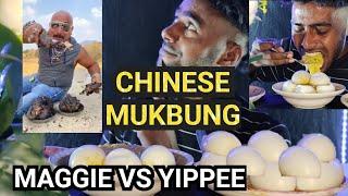 MAGGIE VS YIPPEE || CHINESE MUKBUNG EATING BOILED EGGS,INDIAN NOODLES | #asmr #mukbang #food