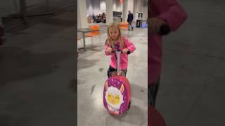 First time luggage scooter rides ️ #fun #travel #kiddietotes #vegas #kids #family #travelwithkids