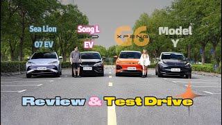 BYD Sea Lion vs BYD Song vs Xpeng G6 vs Tesla Model Y | Test Drive | Comparison Review of Four Cars