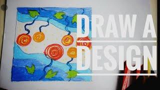 How to draw a design || Pastel art for kids || Linkon Art Space