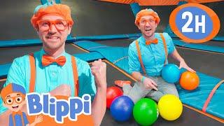 Blippi Plays Trampoline Dodgeball |  Blippi and Meekah Best Friend Adventures