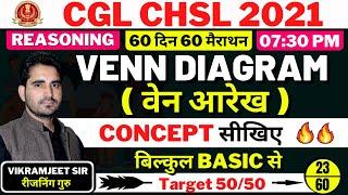 Day 23 || CGL CHSL 2021 || VENN DIAGRAM || 60 दिन 60 मैराथन || BY VIKRAMJEET SIR ||