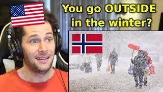 American Reacts to How Norwegians Survive Winter