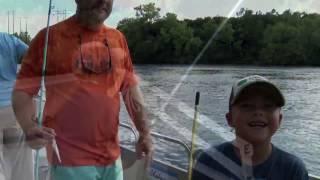 YOUNG MILITARY KID CATCHES HUGE FLATHEAD. Father & Son Outdoors TV