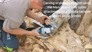 Carving scales with the Manpa hole cutter