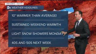 10 degrees warmer than normal today