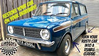 CLASSIC MINI CLUBMAN RESTORATION - TIME-LAPSE - RUST REPAIRS ON YOUR DRIVEWAY