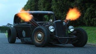 Cold Smoke RAT ROD ENGINES BURNOUT and LOUD SOUND