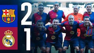 HIGHLIGHTS | BARÇA LEGENDS 2 vs 1 REAL MADRID LEGENDS | XAVI & INIESTA BACK in BLAUGRANA  