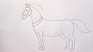 how to draw horse drawing easy step by step@Kids Drawing Talent