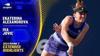 Ekaterina Alexandrova vs. Iva Jovic Extended Highlights | 2024 US Open Round 2