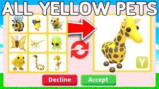 I Traded EVERY YELLOW PET In Adopt Me