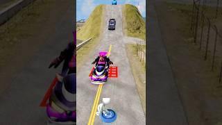 Mix Funny Cars Vs Spike Bollard #beamng #beamngdrive #shorts