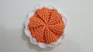 코바늘 수세미/실용적인 원형 단면수세미 Crochet dish scrubber