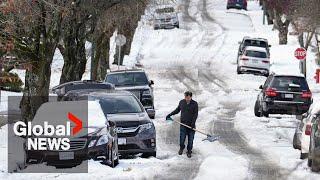 "An 8-hour commute home": Drivers trapped, cars abandoned amid Metro Vancouver snowstorm