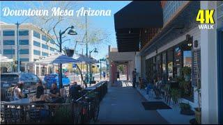 Downtown Mesa Arizona Main Street Scenic 4K Walk