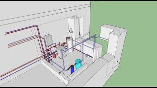 Котельная первично вторичные кольца, радиаторы и теплый пол.