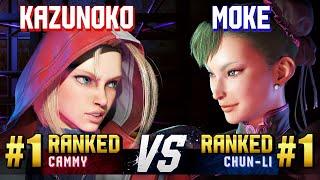 SF6 ▰ KAZUNOKO (#1 Ranked Cammy) vs MOKE (#1 Ranked Chun-Li) ▰ High Level Gameplay