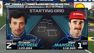 The 1992 British Grand Prix Grid with 2023 graphics